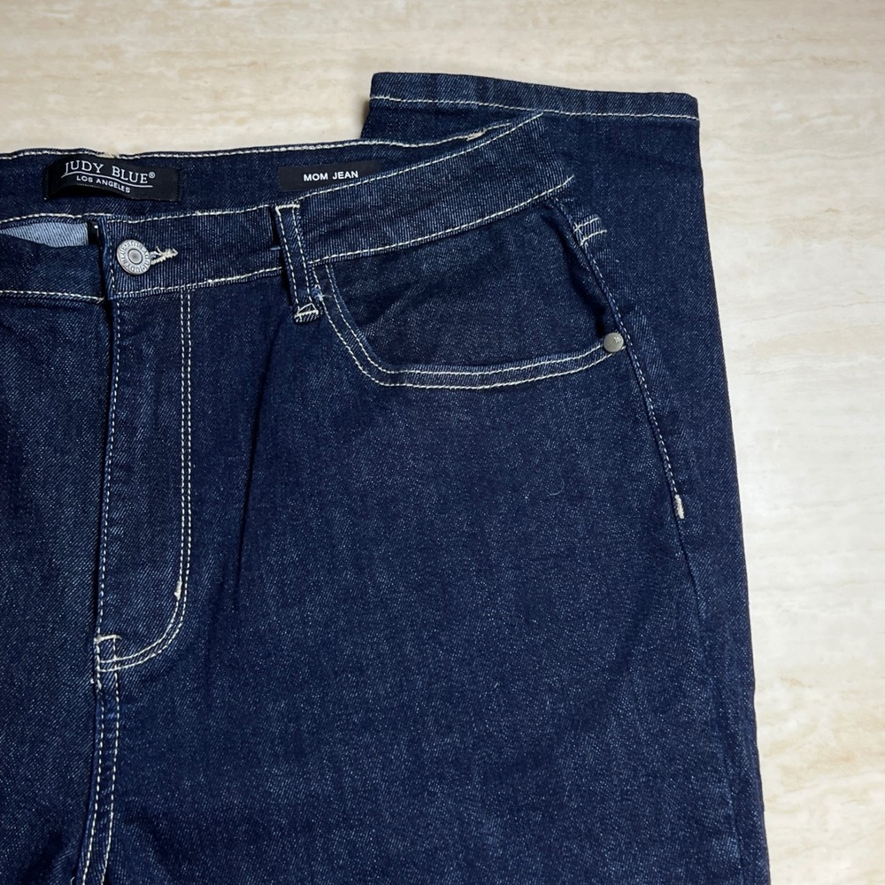 Judy Blue Mom Jeans Dark Wash High Rise Tapered Leg JB88273 DK Womens 15/32 - Picture 13 of 16